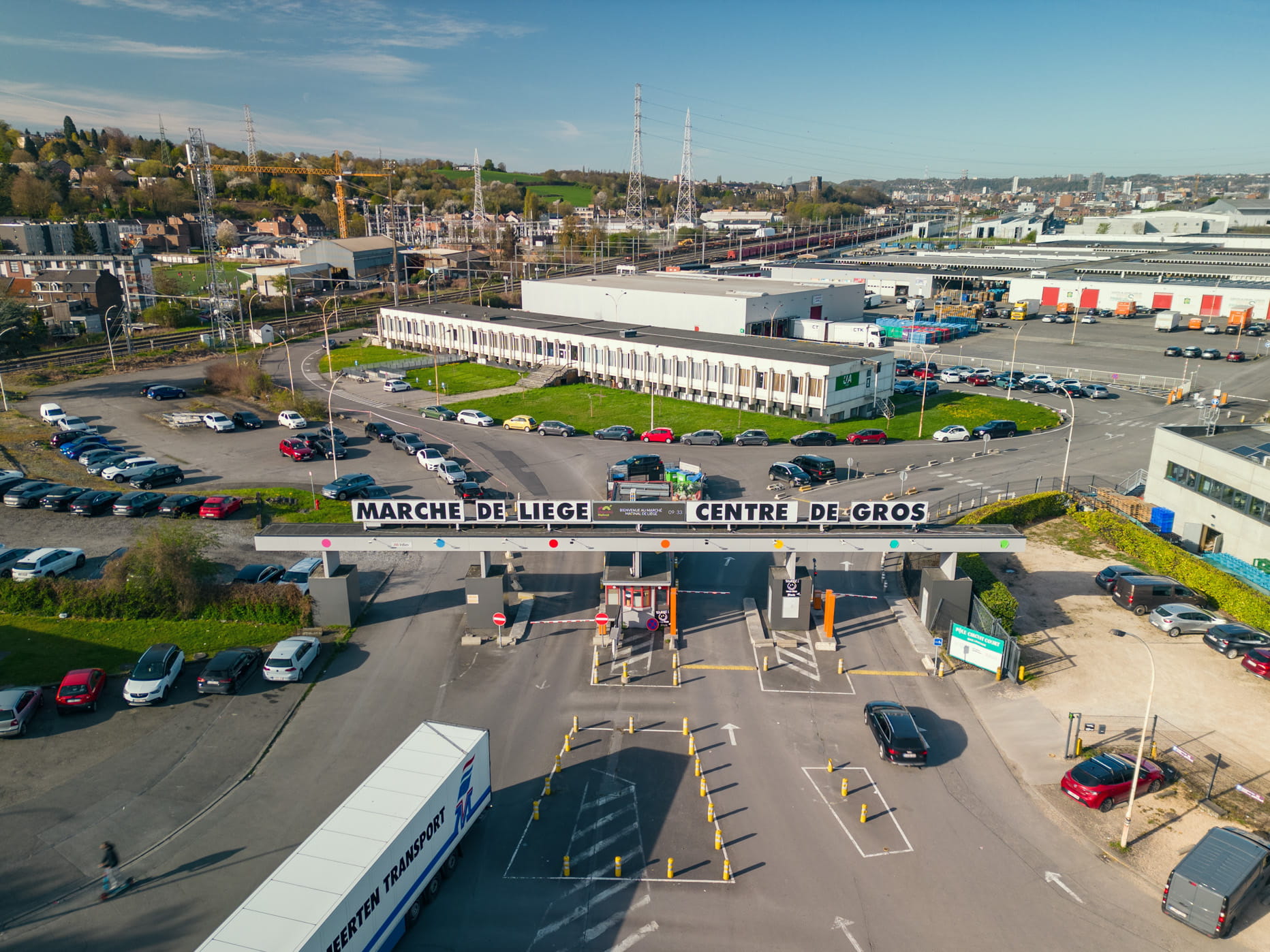 Vue aérienne du site du Marché Matinal de Liège